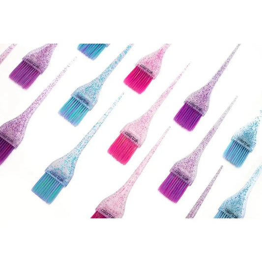 Colortrak 1.25" Mini Glitter Brushes with colorful feather bristles 3 Pack - Beautifox